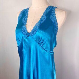 Jones New York - Blue Nightgown Satin-Like Slip Dress